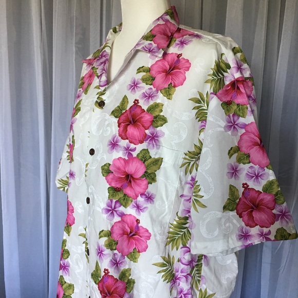 SOLD! HO ALOHA Mens Hawaiian Button Down Shirt - Picture 3 of 5